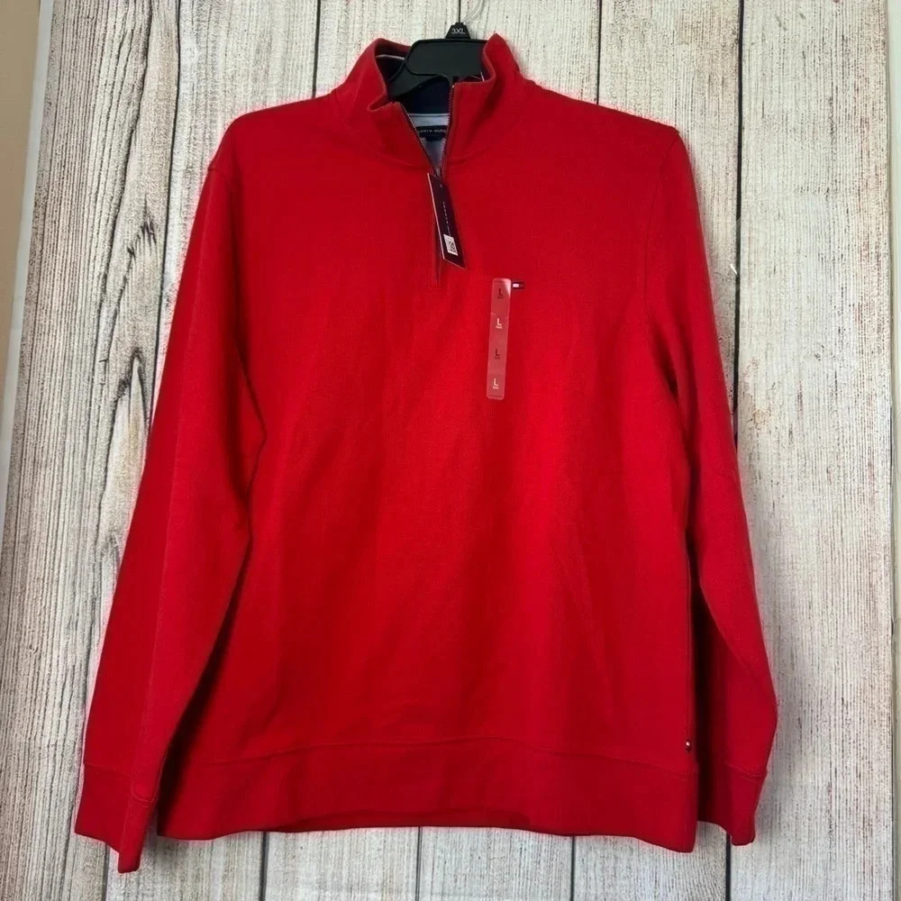 Tommy Hilfiger Mens Quarter Zip pullover Sweaters size Large - Picture 3 of 10